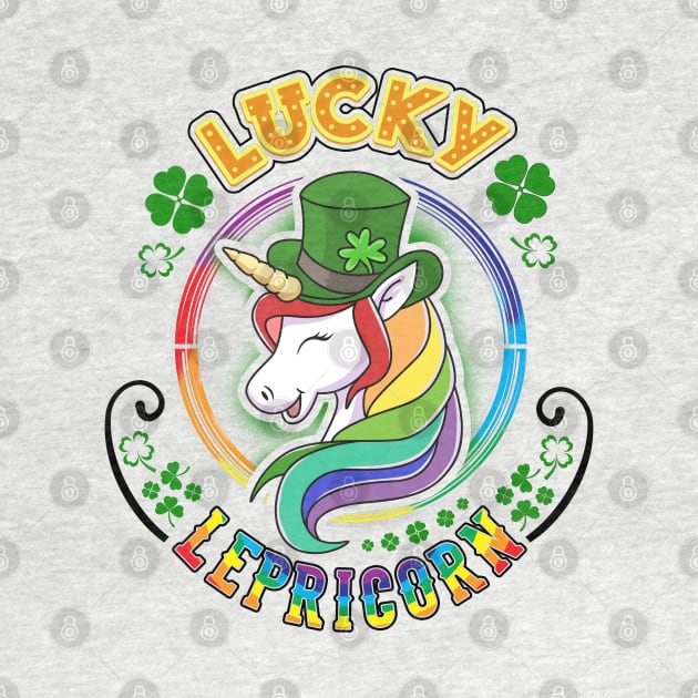 Lucky Lepricorn Kids T-shirts by KsuAnn